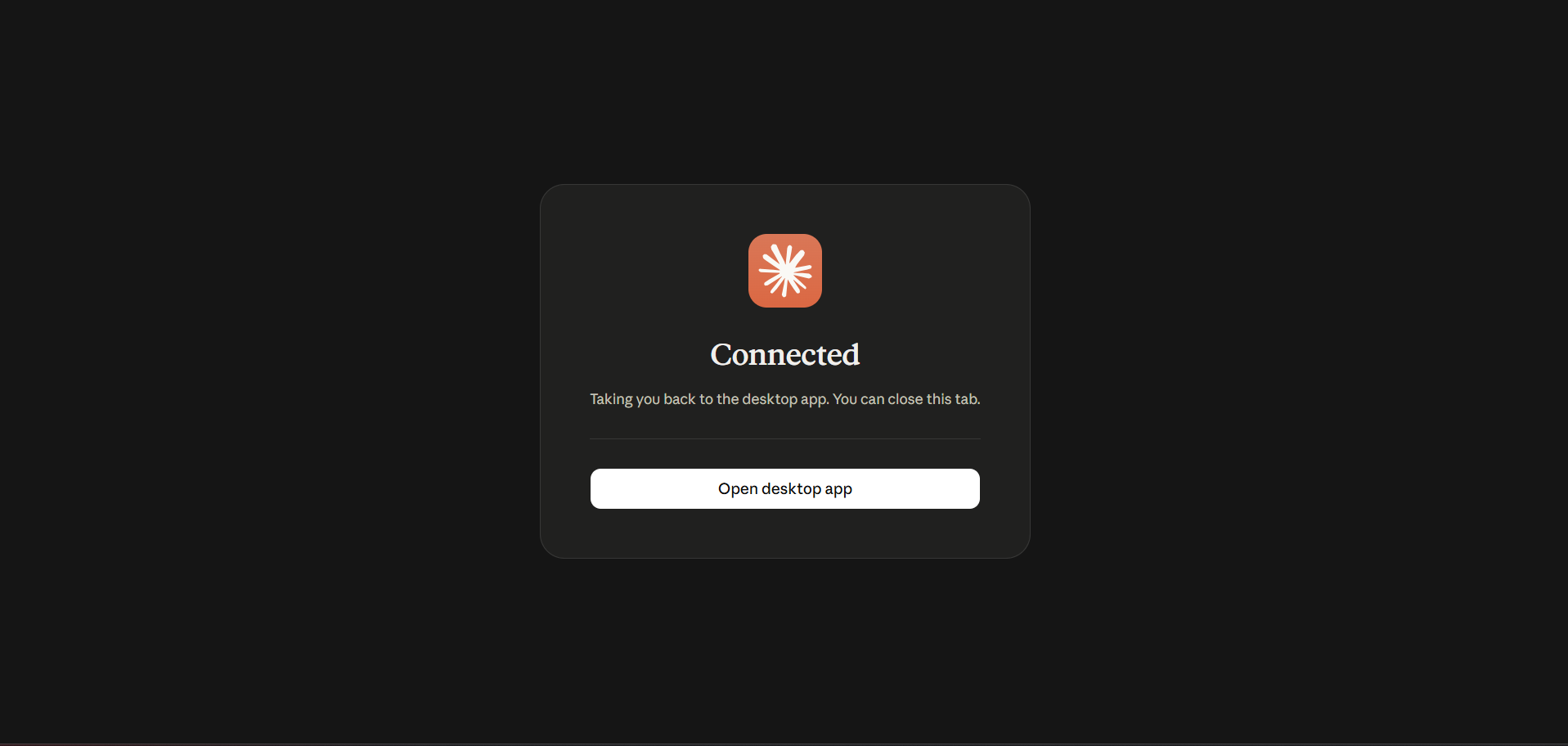 Step 9 - Connection completed (1 of 2)